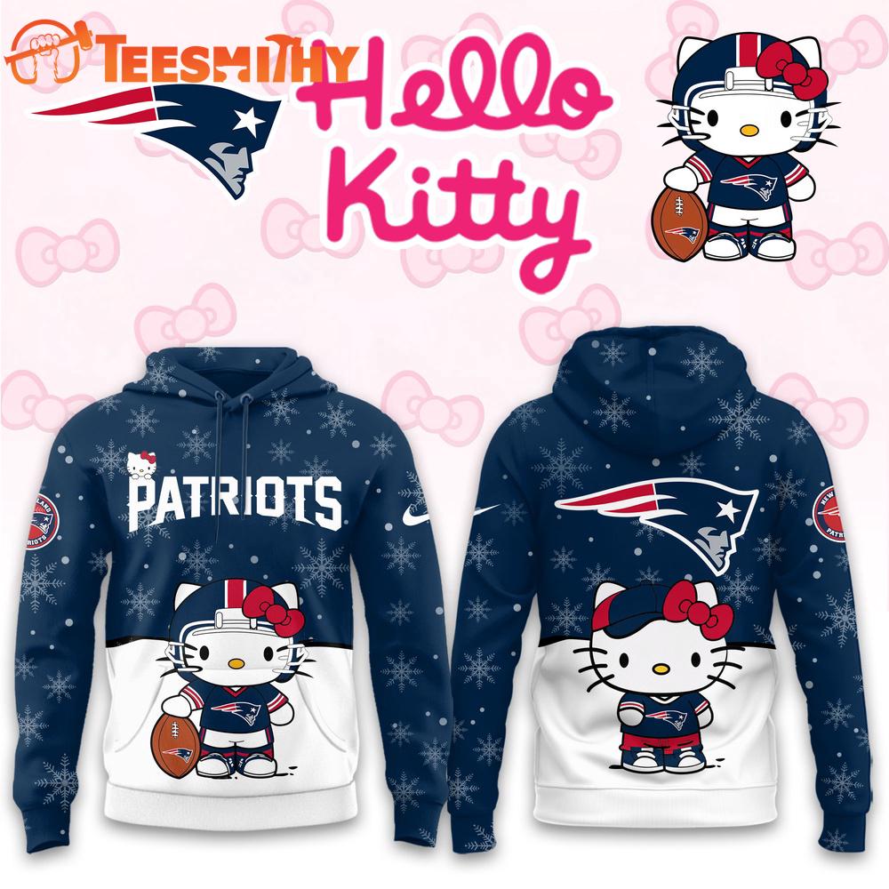 New England Patriots 2025 Football Christmas Hello Kitty Hoodie Shirt