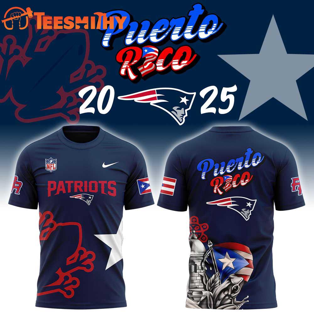 New England Patriots 2025 NFL Puerto Rican Heritage 3D Shirt New England Patriots 2025 NFL Puerto Rican Heritage 3D Shirt