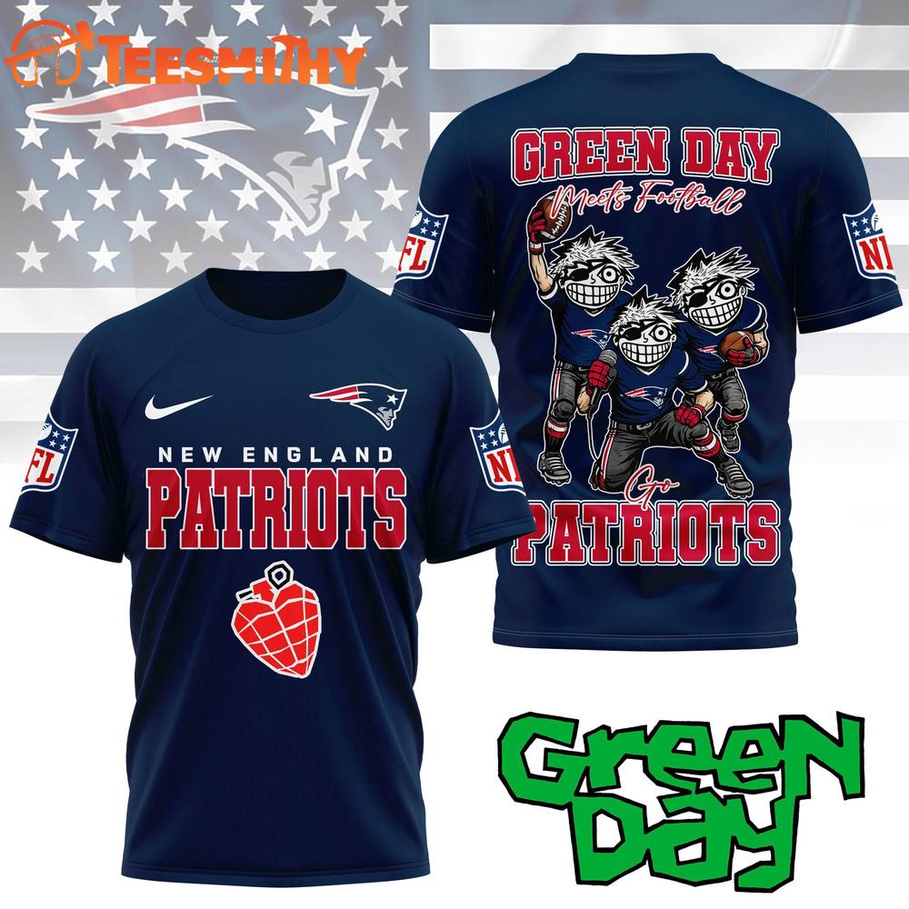 New England Patriots 2026 NFL Green Day All Over Print Shirt