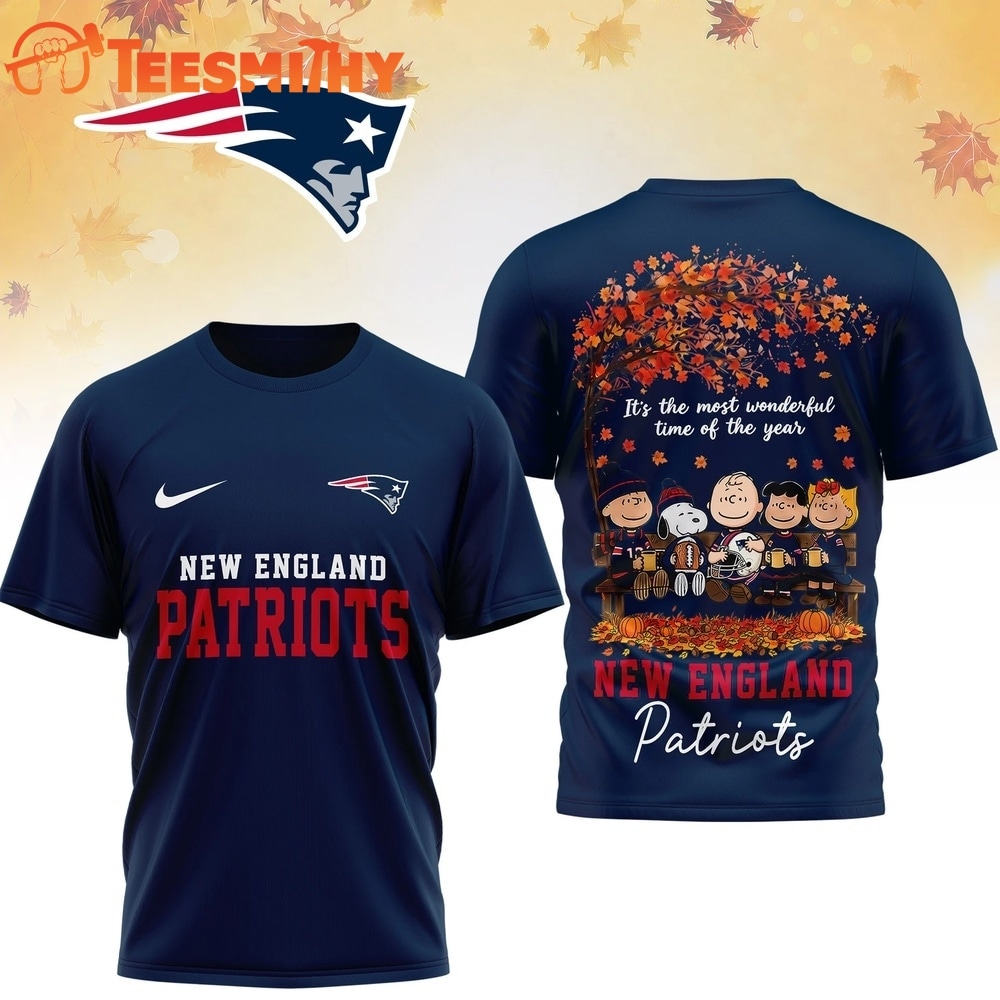 New England Patriots 2026 NFL Snoopy Peanut It's the Most Wonderful Time of the Year 3D Shirt