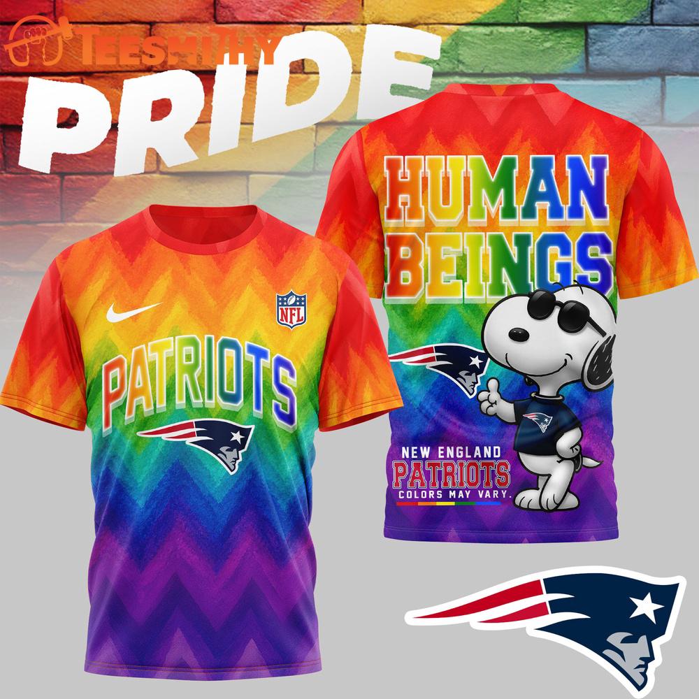 New England Patriots 2026 NFL Snoopy Rainbow Pride Limited 3D Shirt