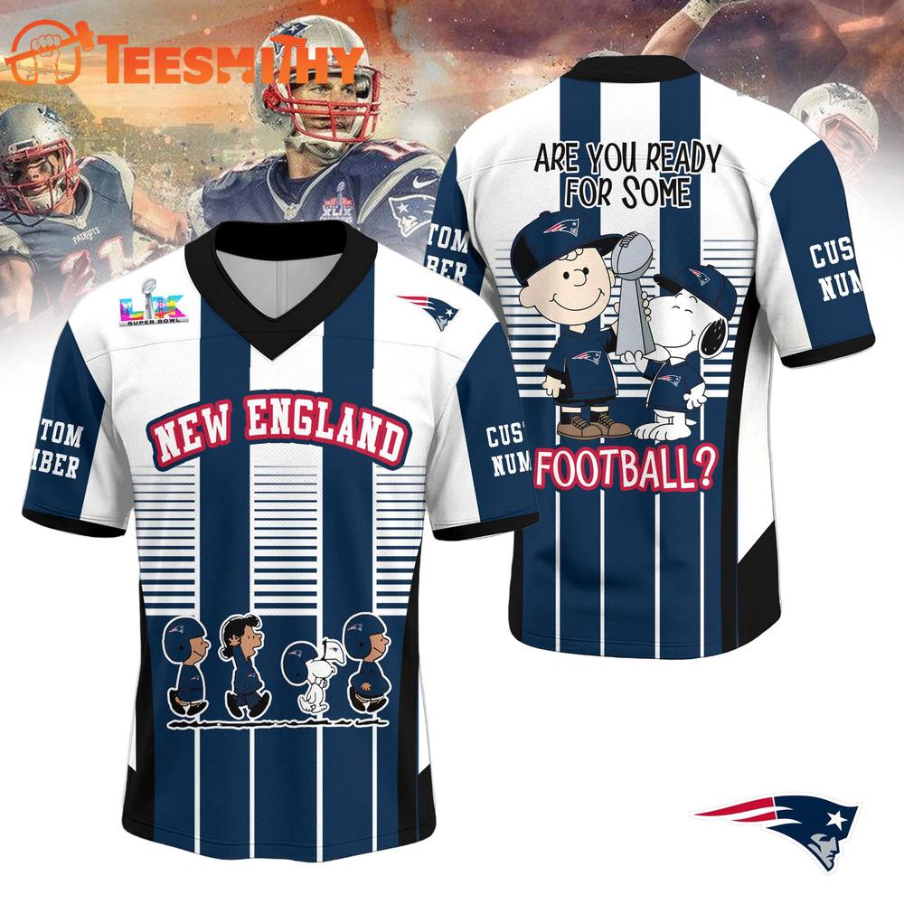 New England Patriots 2026 Super Bowl x Peanut Snoopy Football Jersey