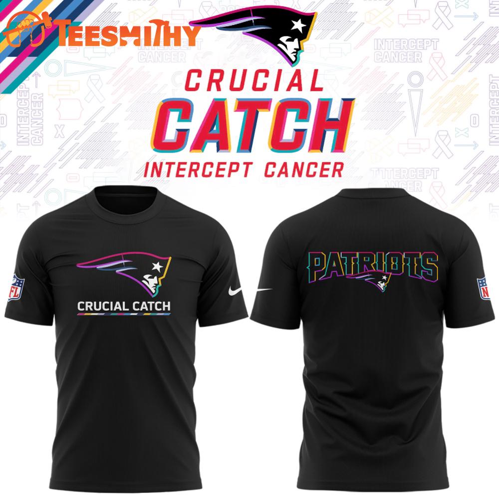 New England Patriots Black 2025 NFL Crucial Catch Unisex 3D Shirt