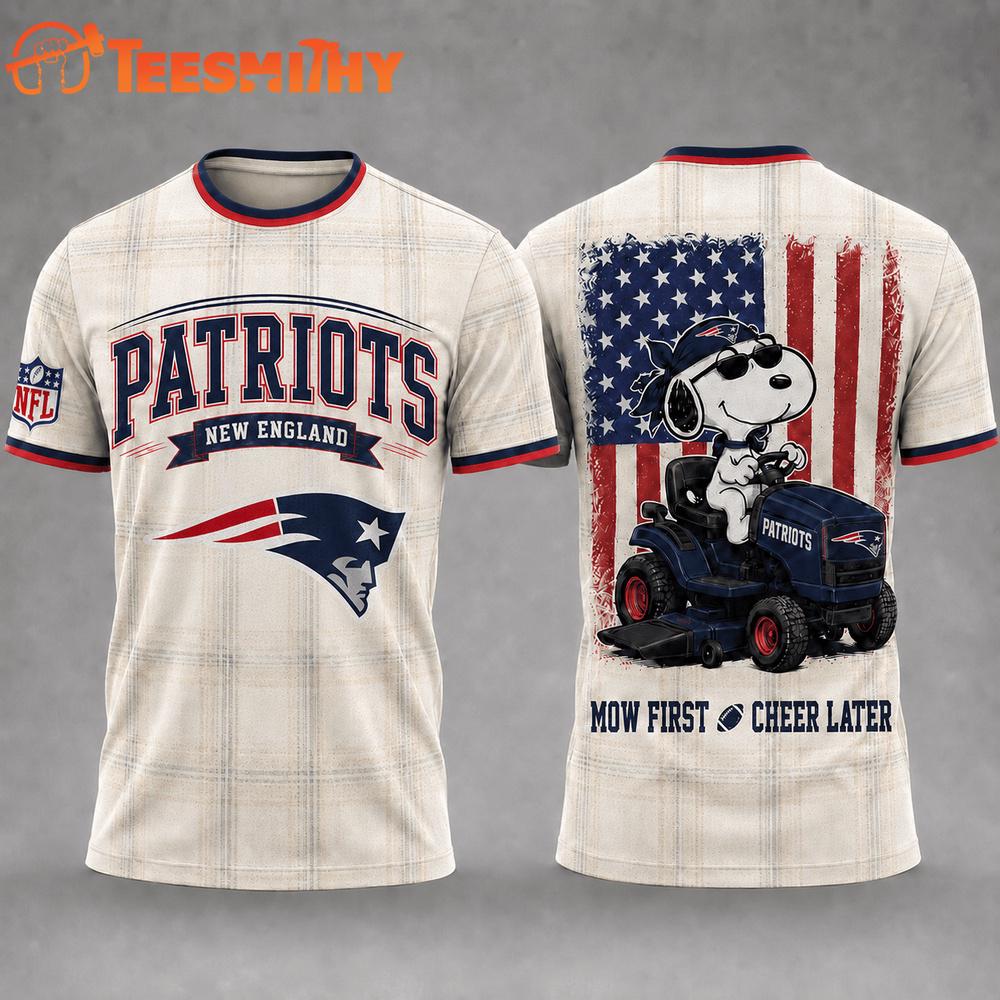 New England Patriots Funny Football Snoopy Gardening Lovers 3D T Shirt