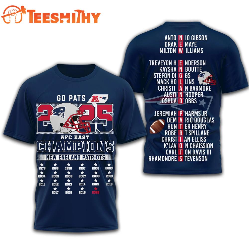 New England Patriots NFL 2026 Super Bowl LX Team Name 3D Shirt