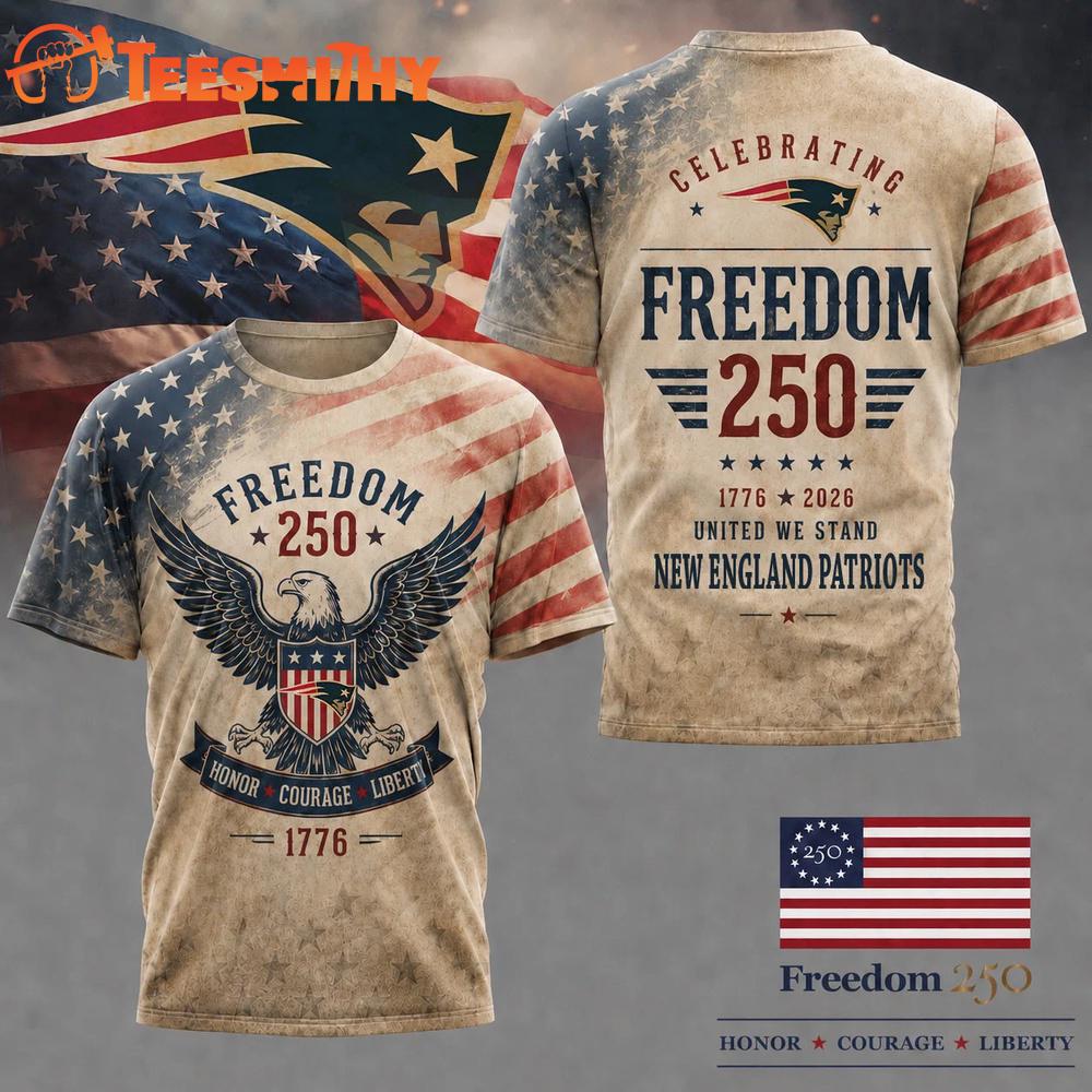 New England Patriots NFL Ameica Freedom 250 Patriotic Limited 3D Shirt
