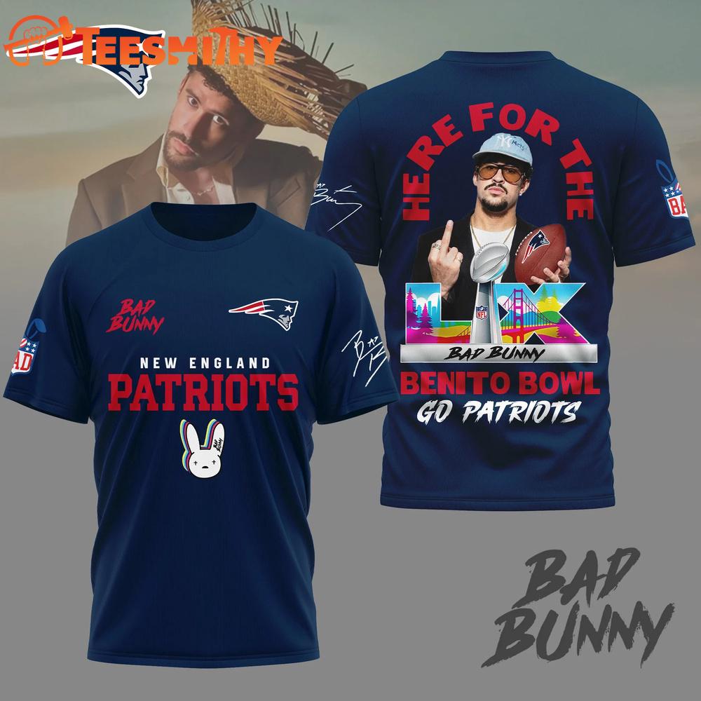 New England Patriots NFL Benito Bowl LX 2026 Go Patriots 3D Shirt