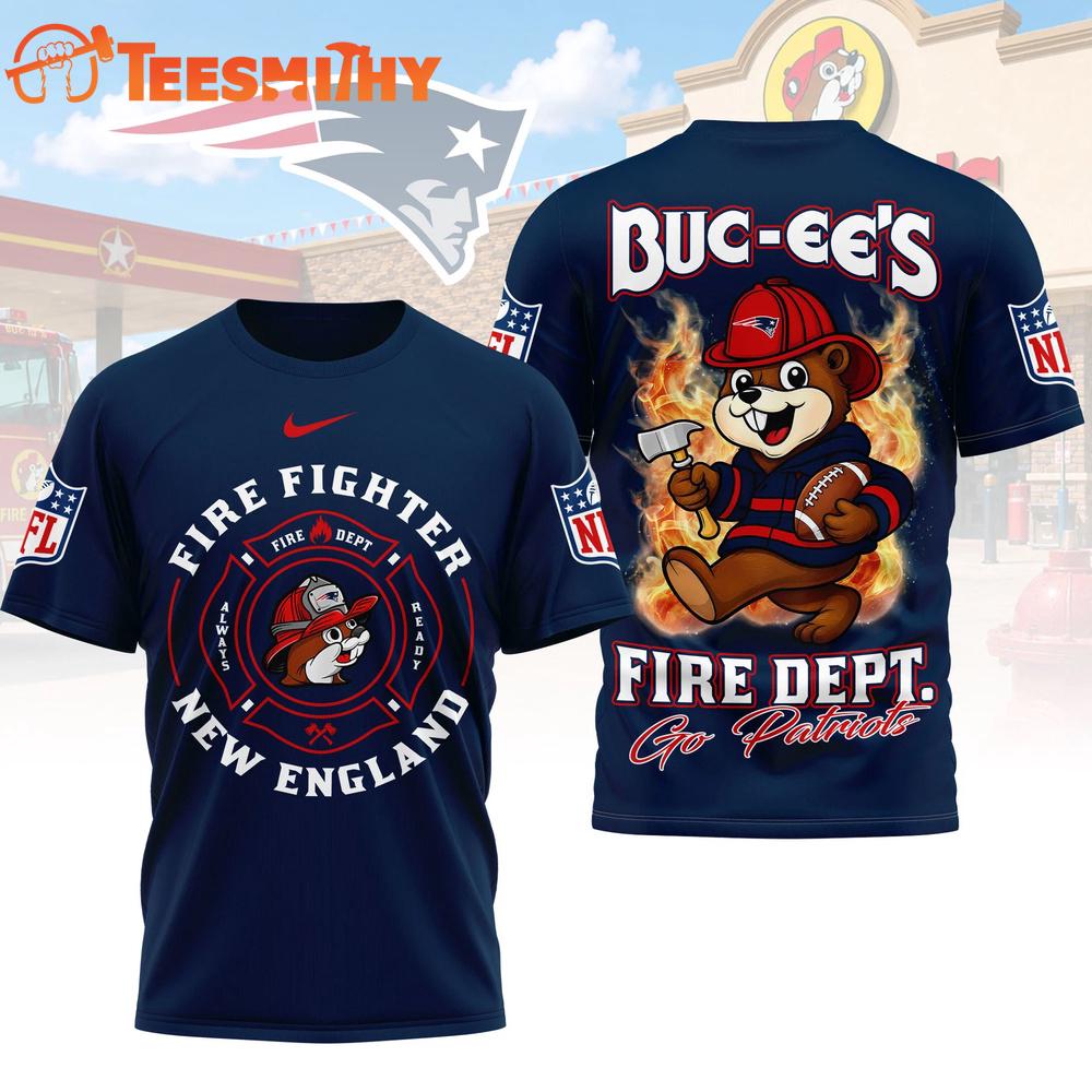 New England Patriots NFL Buc-ee's Firefighter Strong 3D Shirt