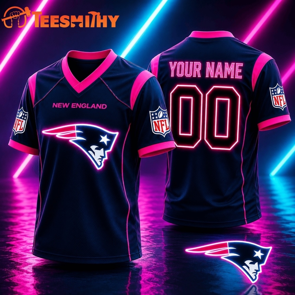 New England Patriots NFL Electric Glow Custom Football Jersey
