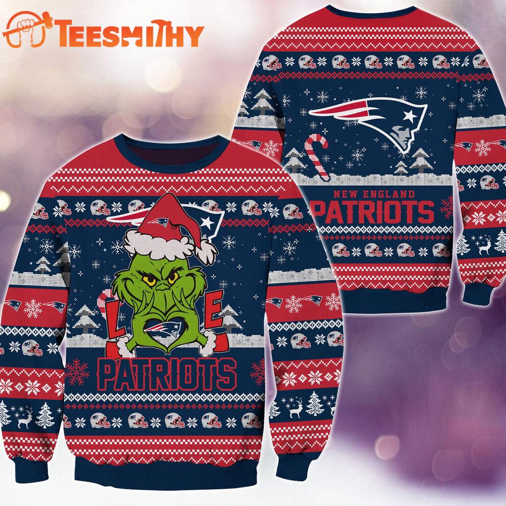 New England Patriots NFL Grinch Football Limited Ugly Christmas Sweater
