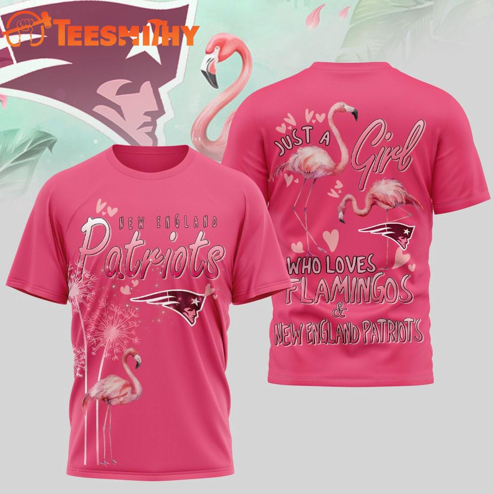 New England Patriots NFL Just a Girl Who Loves Flamingo 3D Shirt