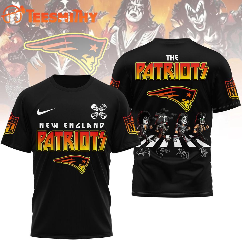 New England Patriots NFL Kiss Band Rock and Roll All Nite 3D Shirt