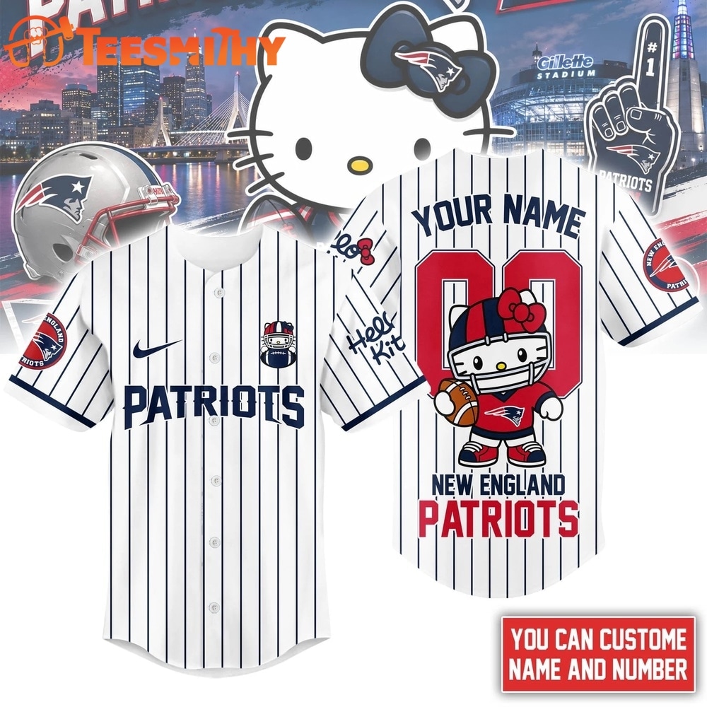 New England Patriots NFL Kitty Game Day Custom Baseball Jersey Shirt