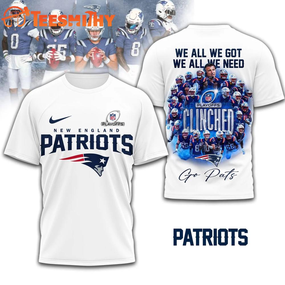 New England Patriots NFL PlayOffs All Team White 3D Shirt