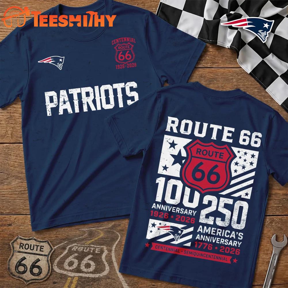 New England Patriots NFL Route 66 Centennial Limited 3D T Shirt