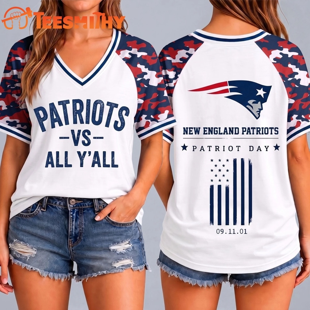 New England Patriots NFL vs All Y' All United We Stand V Neck T Shirt