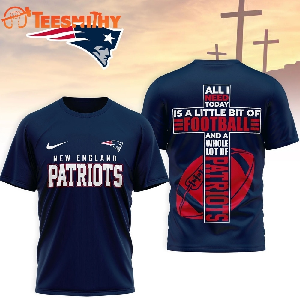 New England Patriots NFL Whole Lot of Football Christian Cross 3D Shirt
