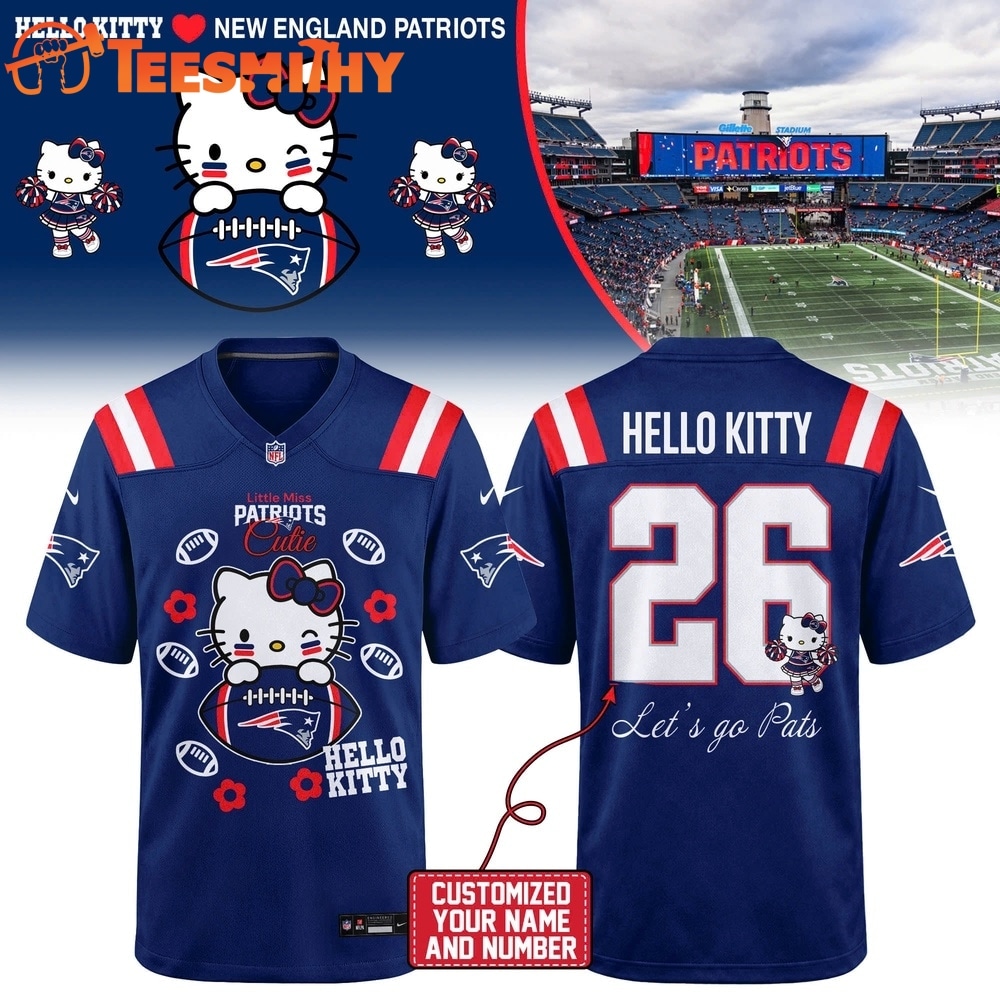New England Patriots NFL x Hello Kitty 2026 Football Jersey Shirt