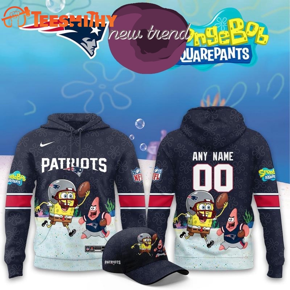 New England Patriots x SpongeBob Limited Edition Personalized Hoodie