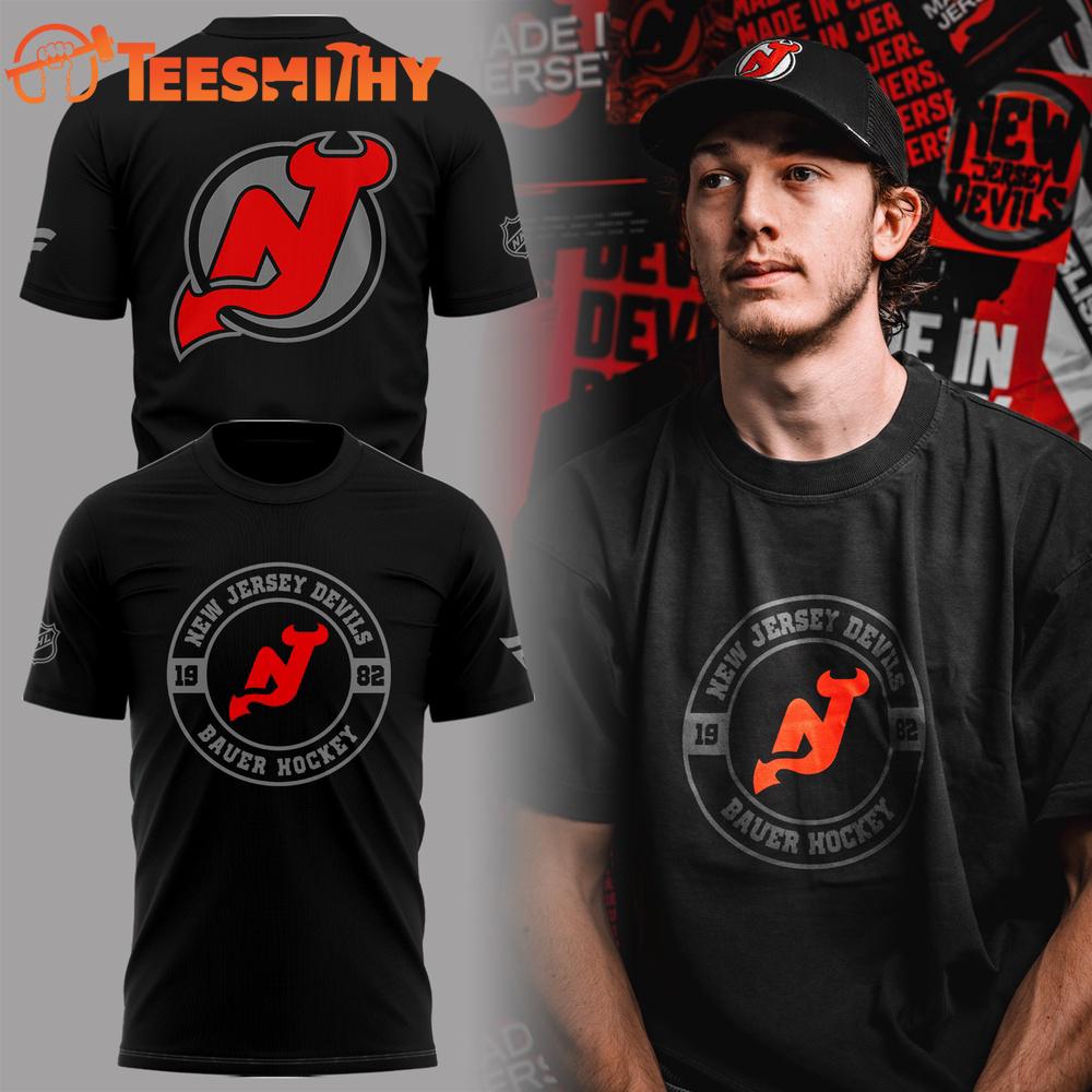 New Jersey Devils Est 1982 Bauer Hockey Limited Edition Black T Shirt