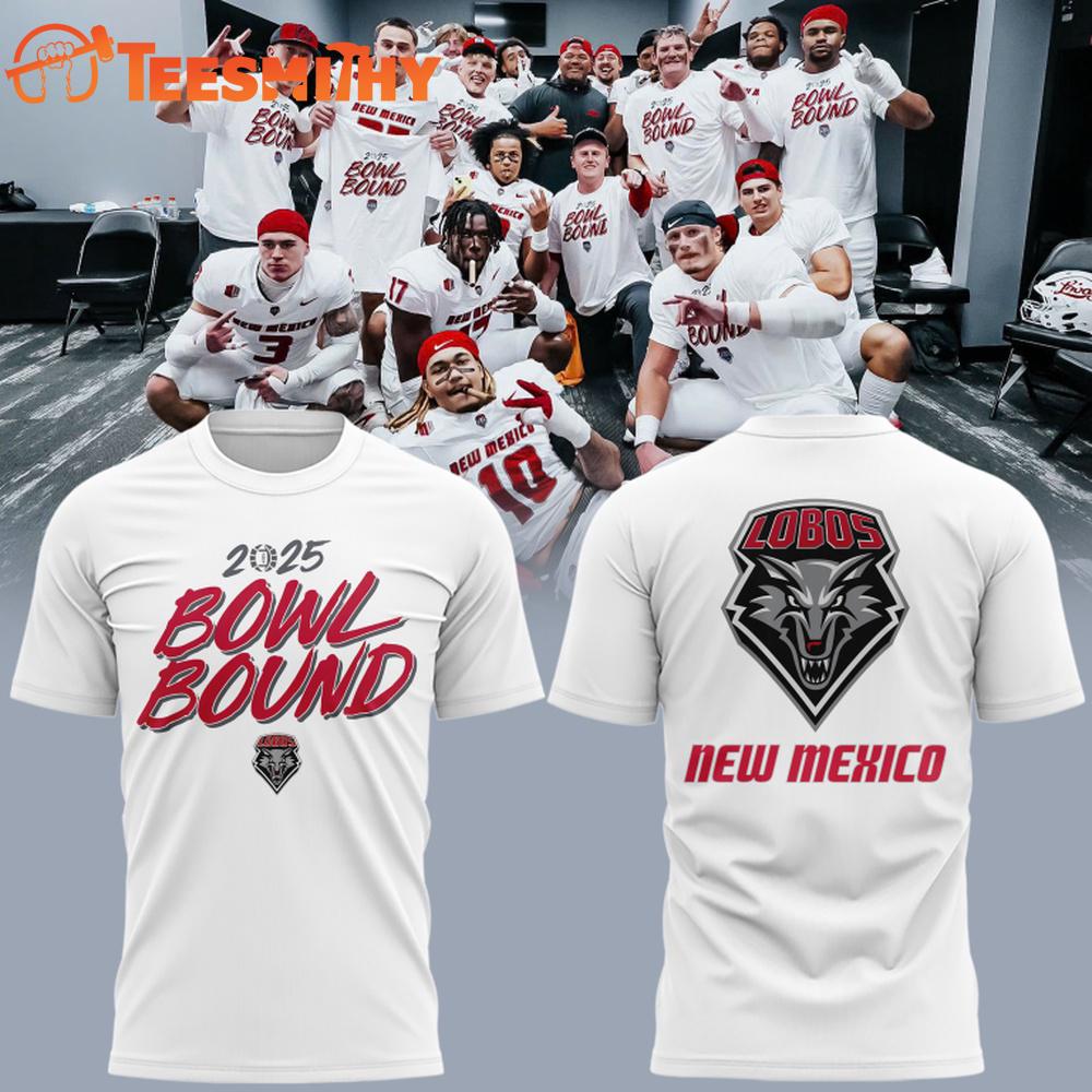 New Mexico Lobos Football BOWL BOUND 2025 T Shirt