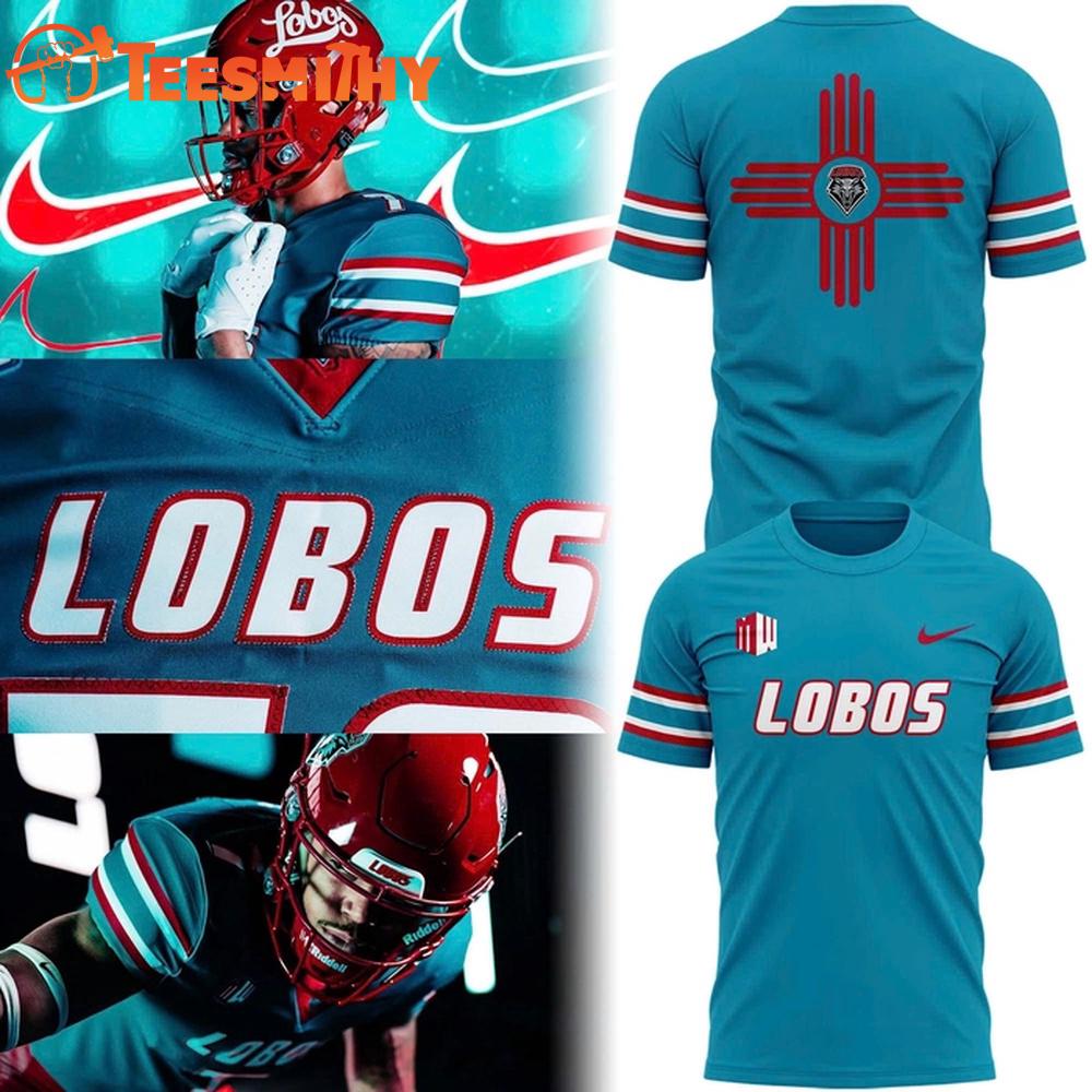 New Mexico Lobos Turquoise Alternate Uniform 2025 T Shirt New Mexico Lobos Turquoise Alternate Uniform 2025 T Shirt