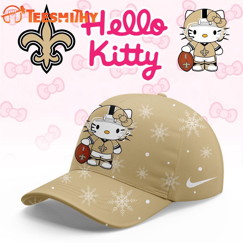 New Orleans Saints 2025 Football Christmas Hello Kitty Limited Cap