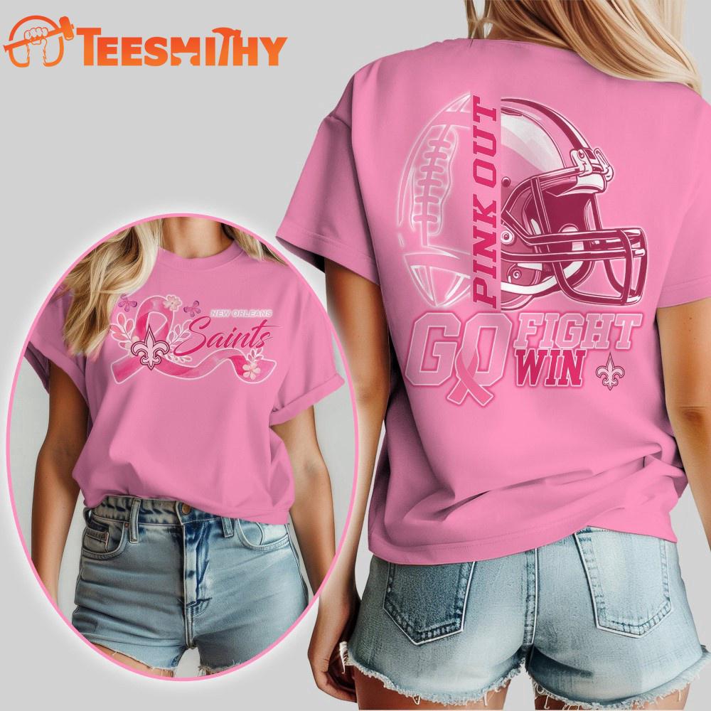 New Orleans Saints 2025 NFL Tackle Breast Cancer Unisex 3D Shirt New Orleans Saints 2025 NFL Tackle Breast Cancer Unisex 3D Shirt