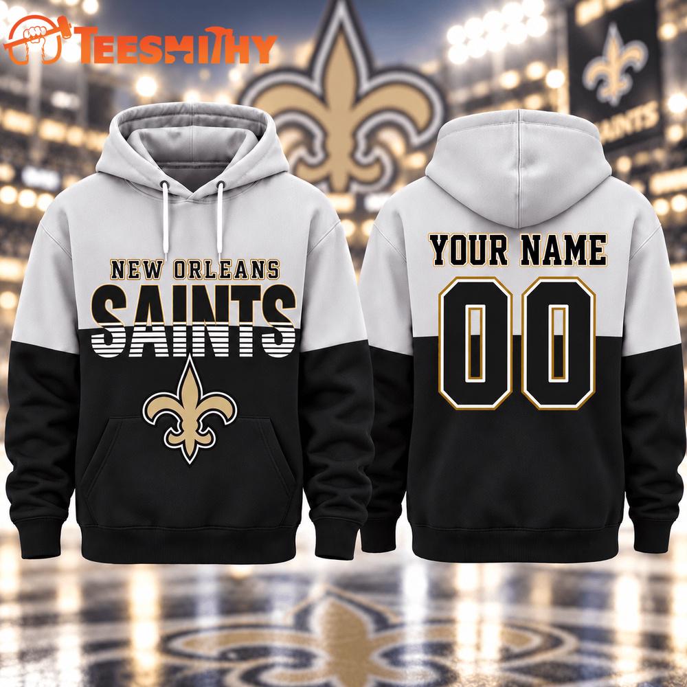 New Orleans Saints 2026 NFL Varsity Stripe Hoodie