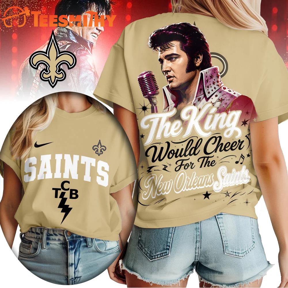 New Orleans Saints NFL Elvis Presley The King All Over Print Shirt
