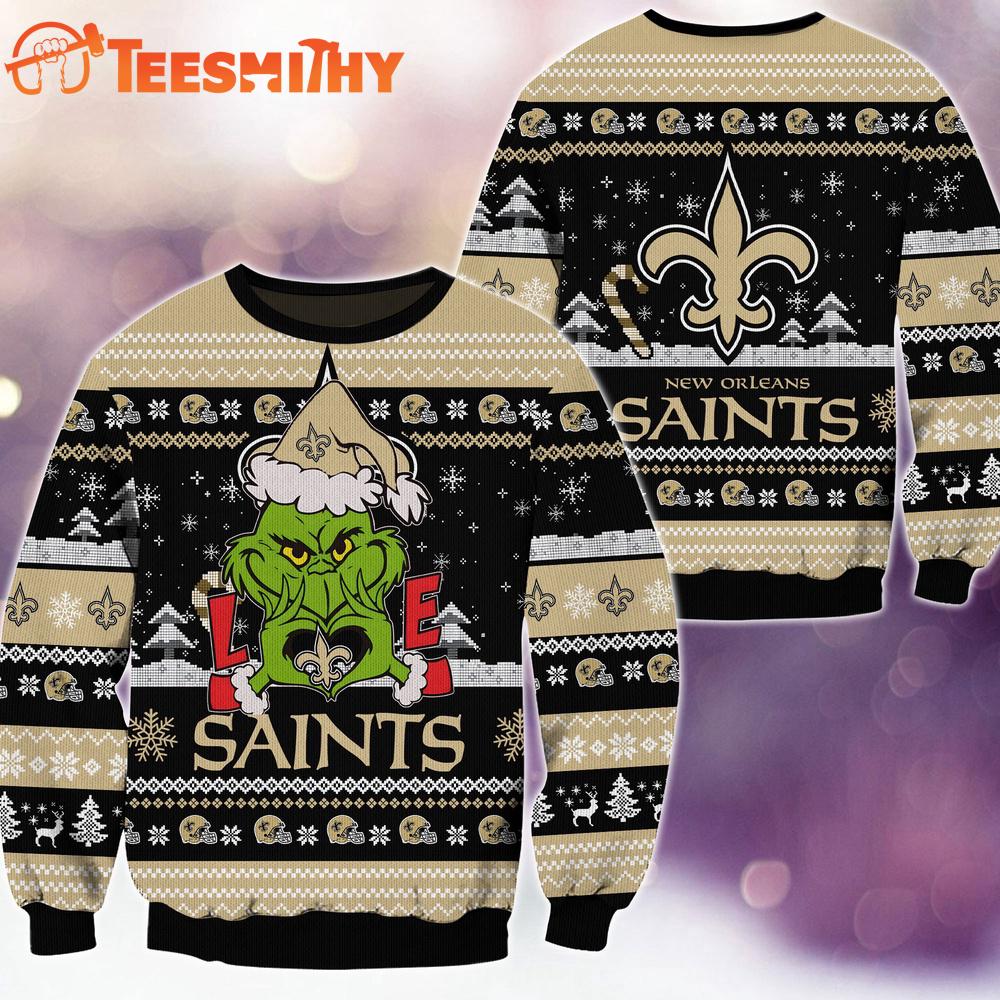 New Orleans Saints NFL Grinch Football Limited Ugly Christmas Sweater