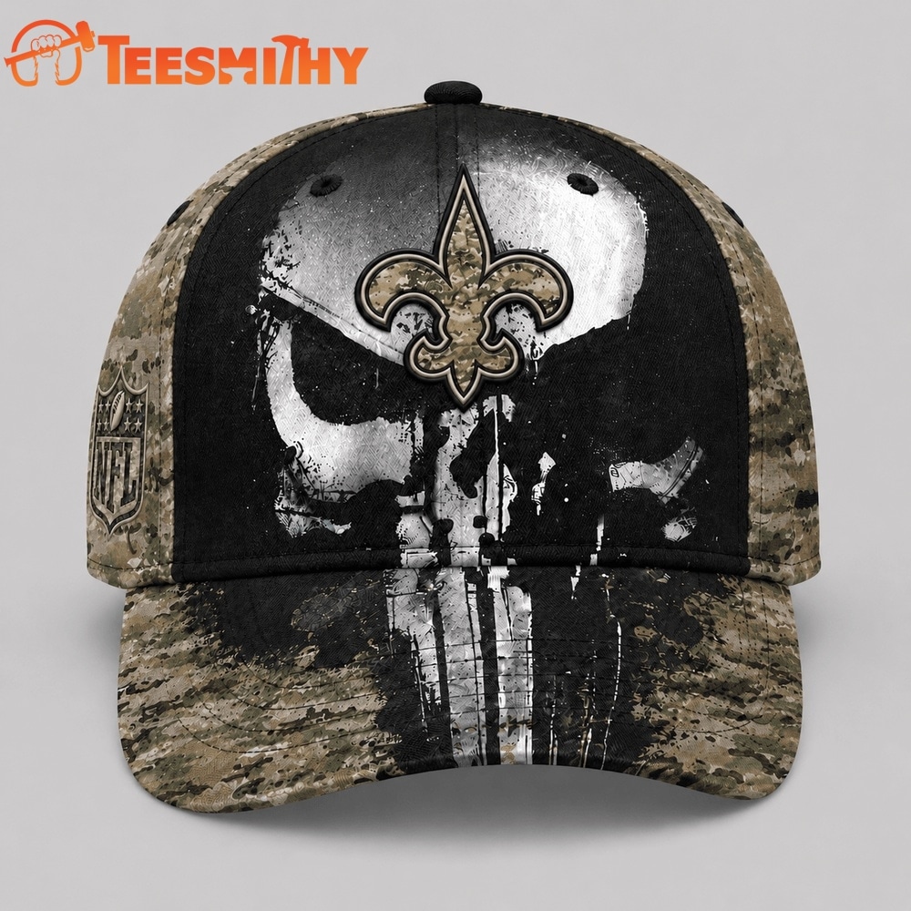 New Orleans Saints NFL Halloween Military Skull Camo Classic Cap