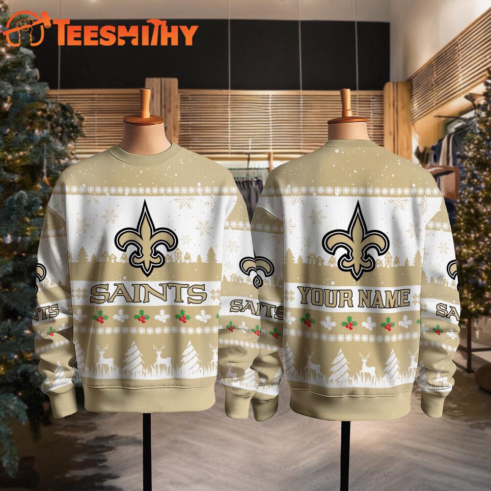 New Orleans Saints NFL Snow Ugly Christmas Sweater New Orleans Saints NFL Snow Ugly Christmas Sweater