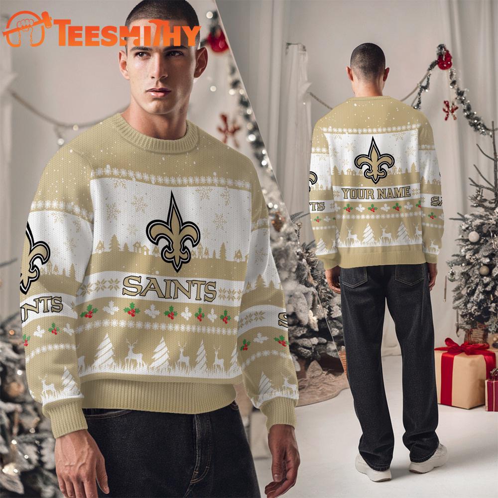 New Orleans Saints NFL Snow Ugly Christmas Sweater New Orleans Saints NFL Snow Ugly Christmas Sweater