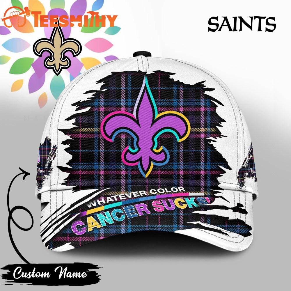 New Orleans Saints NFL Whatever Color Cancer Sucks Classic Cap New Orleans Saints NFL Whatever Color Cancer Sucks Classic Cap