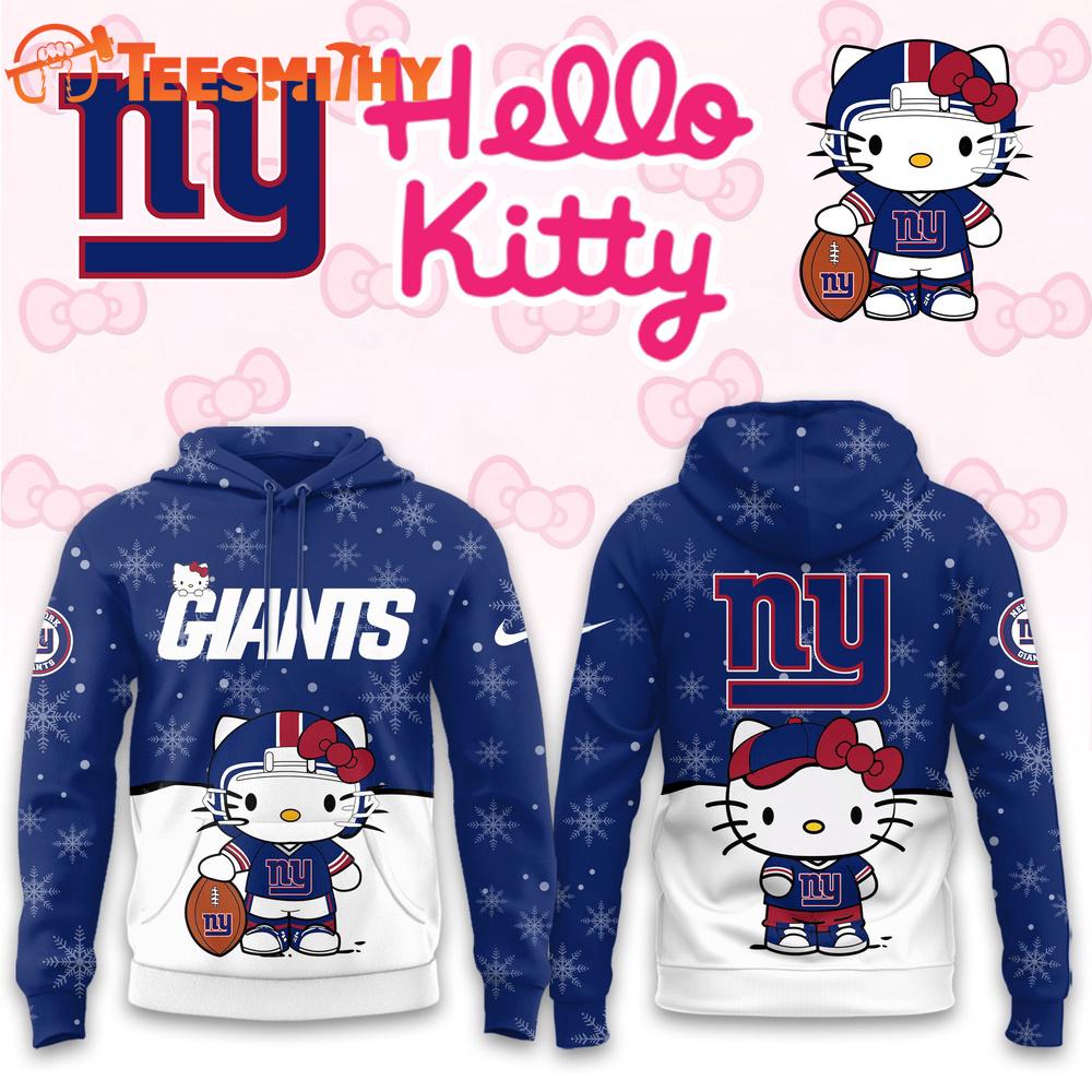 New York Giants 2025 Football Christmas Hello Kitty Hoodie Shirt