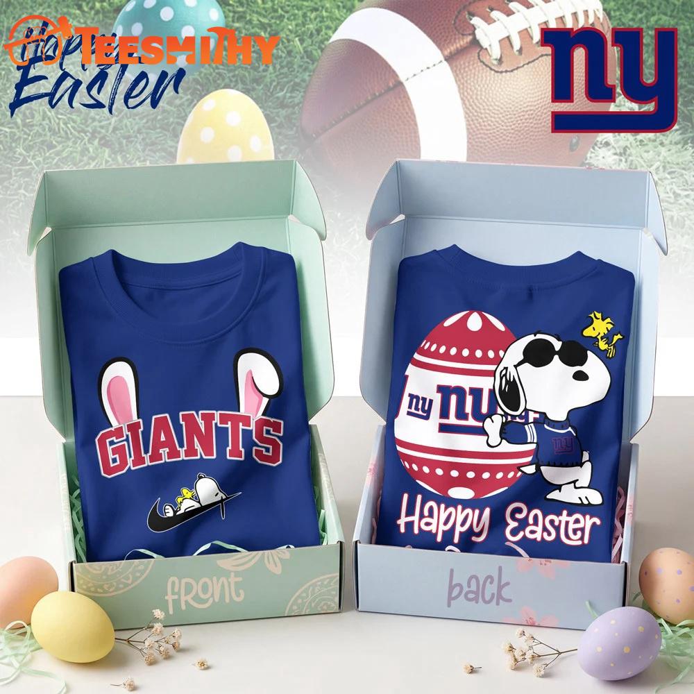 New York Giants 2026 NFL Happy Snoopy Easter All Over Print Shirt