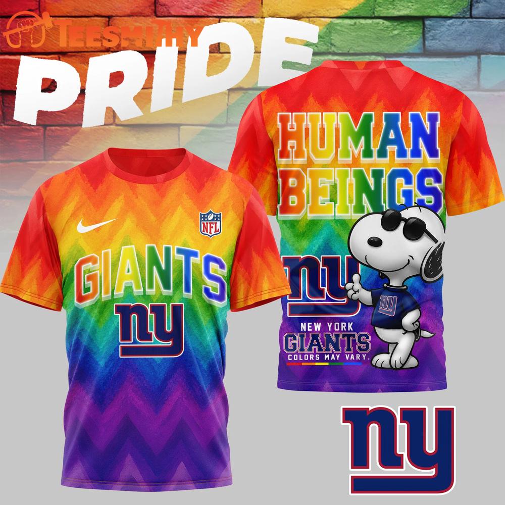 New York Giants 2026 NFL Snoopy Rainbow Pride Limited 3D Shirt