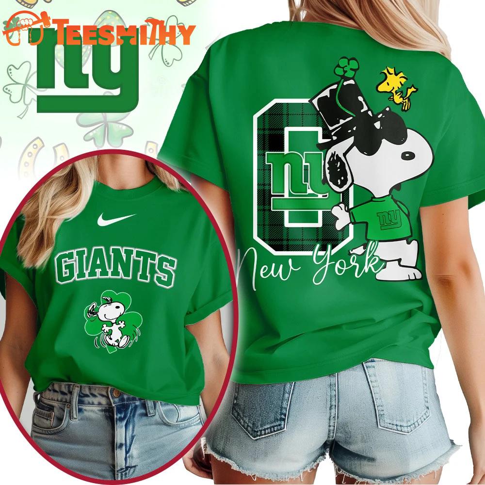 New York Giants 2026 NFL Snoopy St. Patricks Day Unisex 3D Shirt
