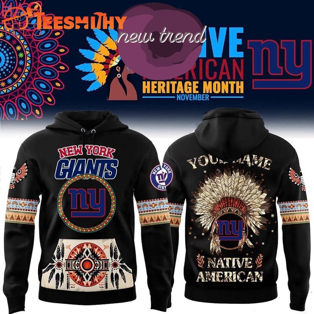 New York Giants Native American Heritage Month Custom Name Hoodie