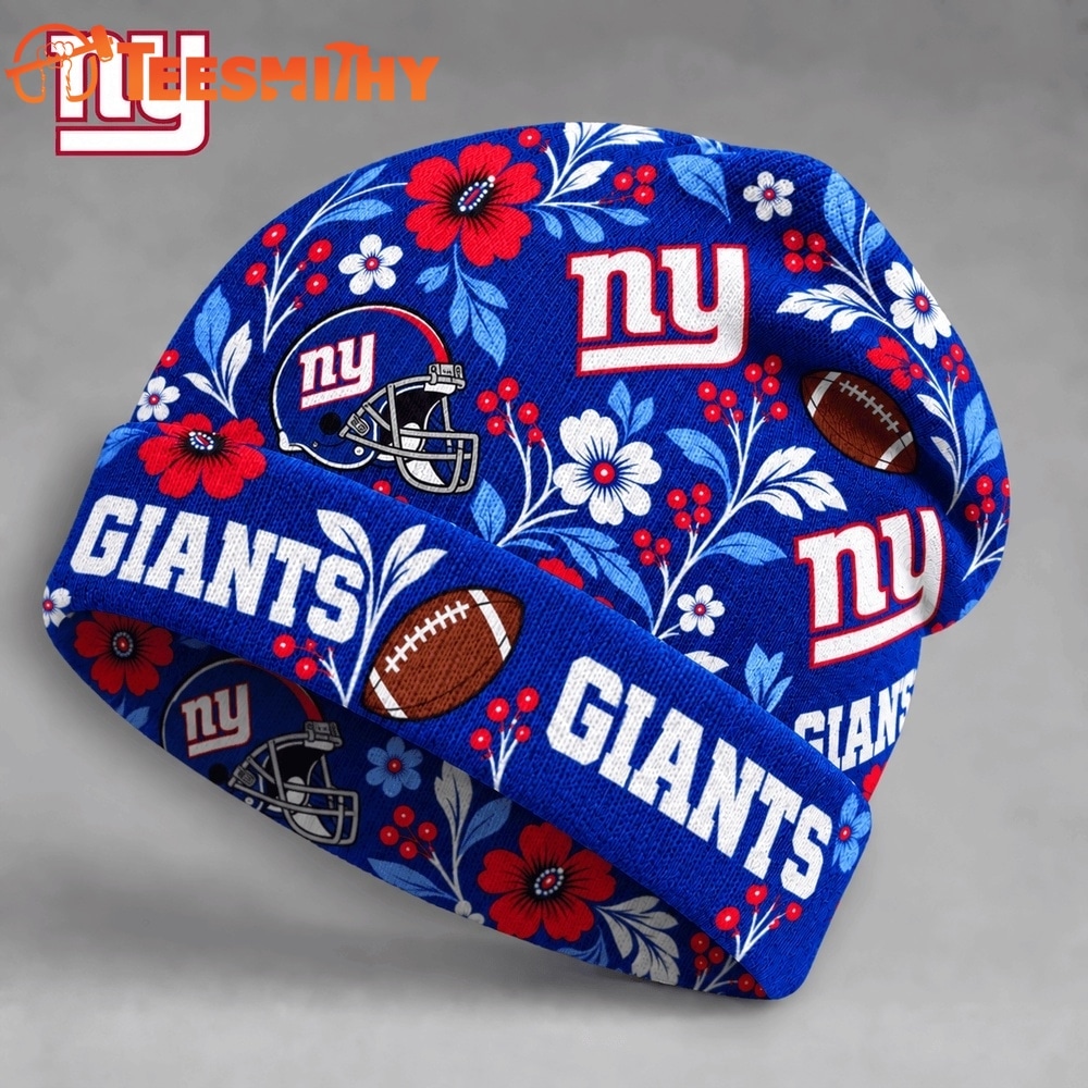 New York Giants NFL Floral Team Pride Christmas Beanie Hats