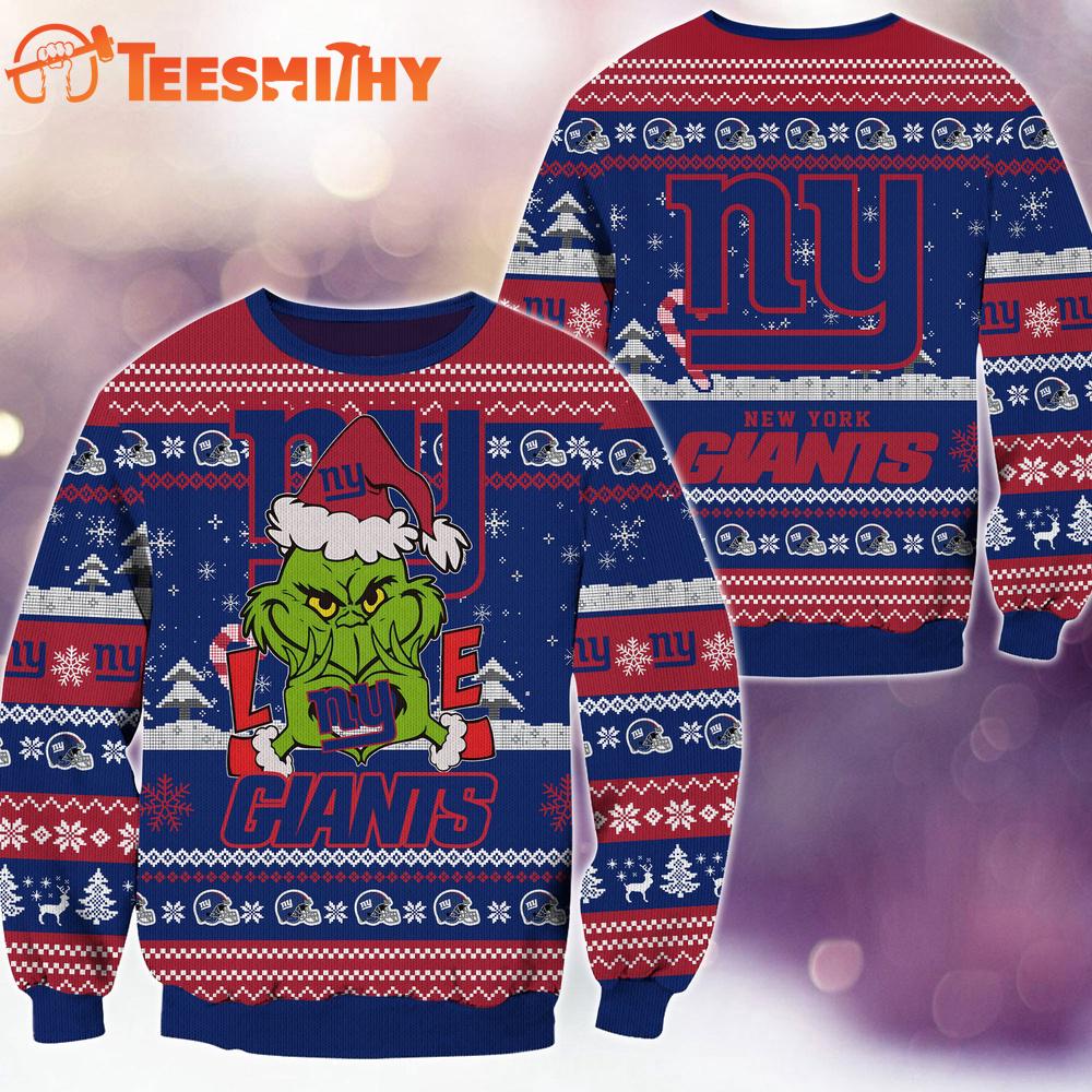 New York Giants NFL Grinch Football Limited Ugly Christmas Sweater