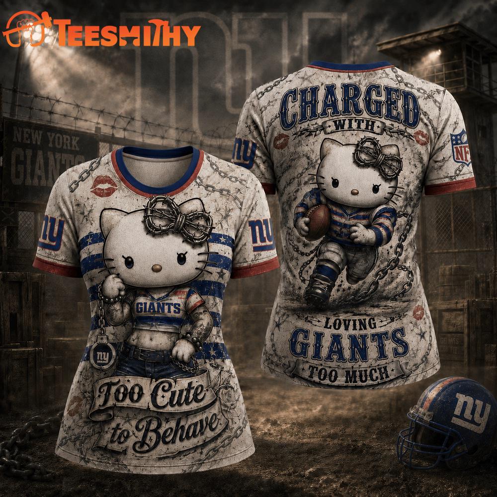 New York Giants NFL Hello Kitty Rebellion Unisex 3D Shirt