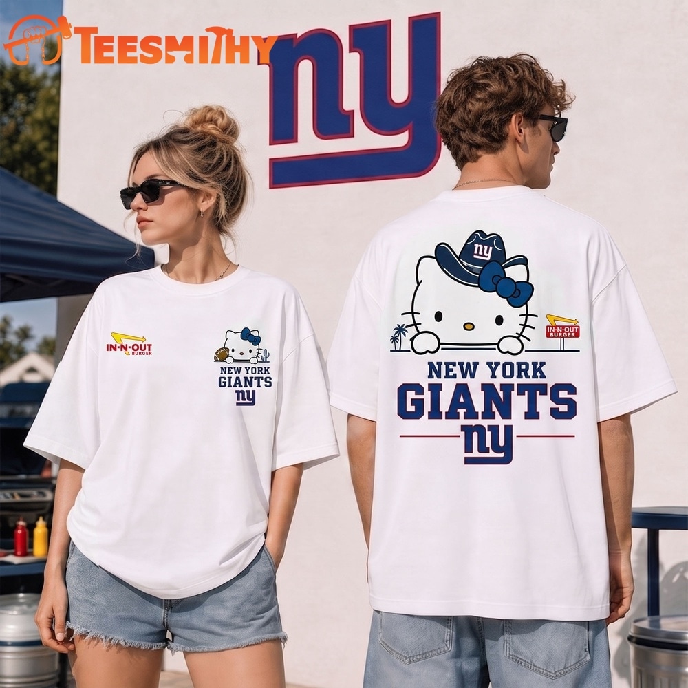 New York Giants NFL Kitty Burger Game Day Unisex 3D Shirt