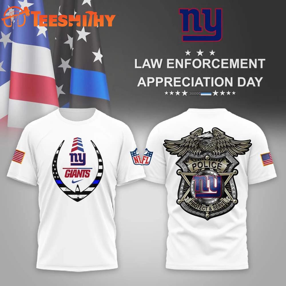 New York Giants NFL Law Enforcement Appreciation Day White T Shirt