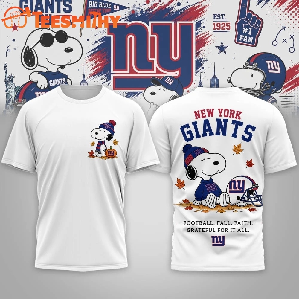 New York Giants NFL Snoopy Fall Game Day Beagle 3D Shirt