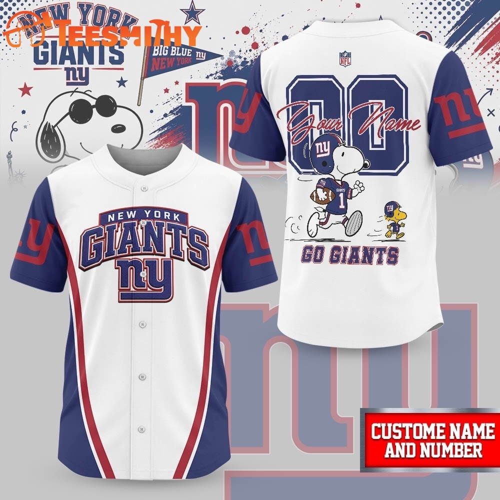 New York Giants NFL Snoopy Ultimate Game Day Personalized Jersey Shirt