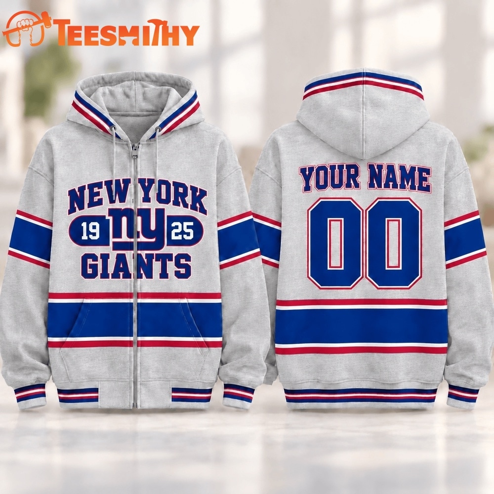 New York Giants NFL Varsity Stripe Zip Hoodie