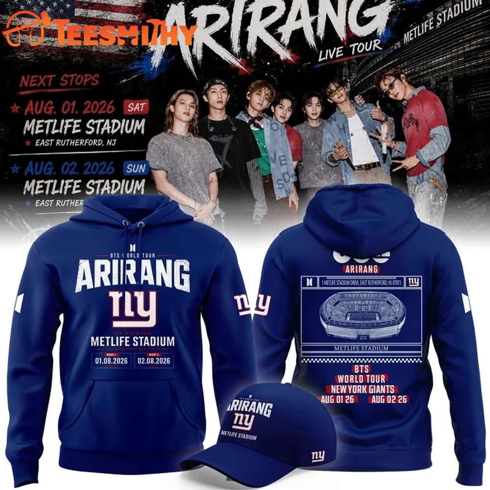 New York Giants x BTS WORLD TOUR ARIRANG 2026 Hoodie