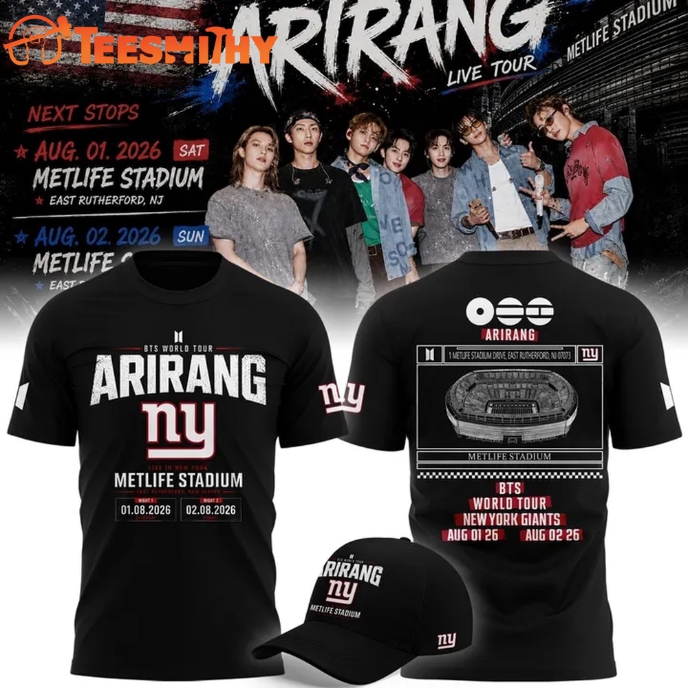 New York Giants x BTS WORLD TOUR ARIRANG 2026 T Shirt